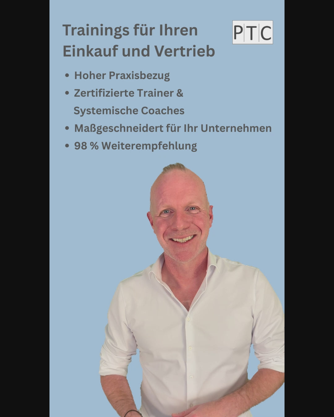 Video laden: In diesem Video wird beschrieben, was die ProTrain Consulting GmbH besonders macht. Die USPs sind hohe Praxisnähe, wir sind alle zertifizierte Trainer &amp; systemische Coaches, eine sehr hohe Weiterempfehlungsquote sowie maßgeschneiderte individuelle Trainings.